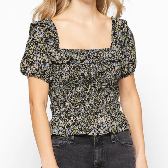 Heatherly Cropped Floral Blouse - Picture 1 of 6
